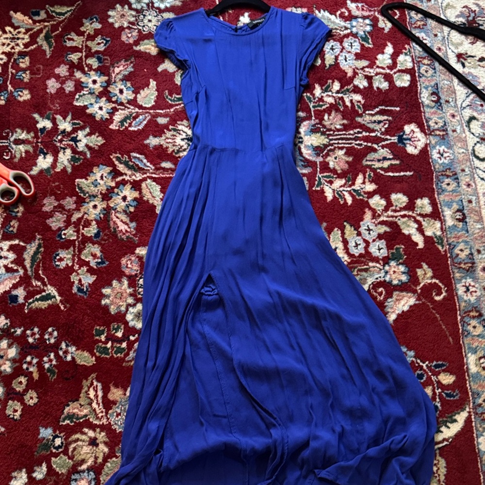 Elegant Blue Women's Dress open back